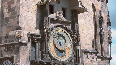Astronomical Dial of Prague Astronomical Clock, Czech Republic Stock Footage 130843180
