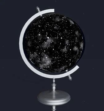 Astronomical globe with a starry sky Stock Illustration