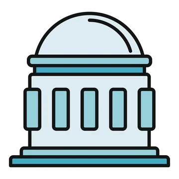 Astronomical observatory dome discovering new scientific knowledge icon 스톡 일러스트