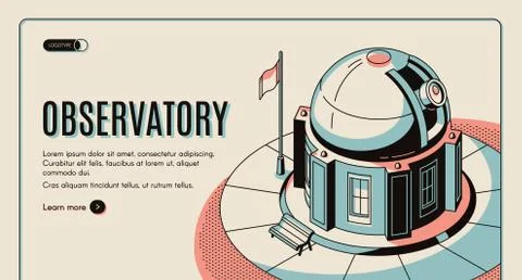 Astronomical observatory isometric vector website イラスト素材