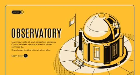 Astronomical observatory isometric website Stockillustratie
