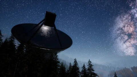 Astronomical observatory under the night sky stars. hyperlapse Stock Footage 101583504