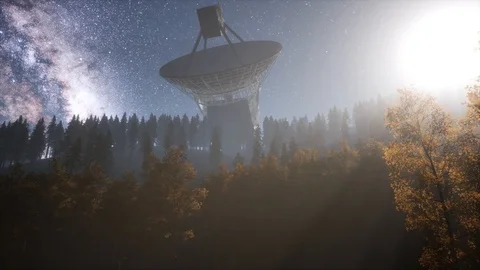 Astronomical observatory under the night sky stars Stock Footage 108652605