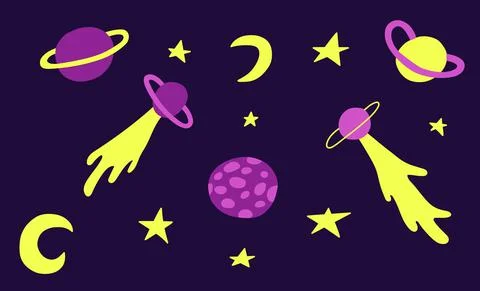 Astronomical or celestial objects. Heavenly bodies in space. Illustrazione stock