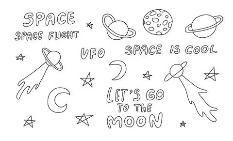 Astronomical or celestial objects. Heavenly bodies in space. Ilustración de archivo