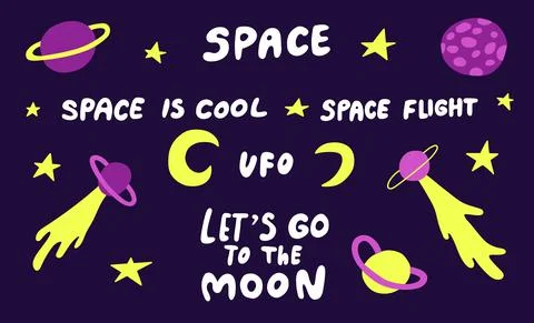 Astronomical or celestial objects. Heavenly bodies in space. Illustrazione stock