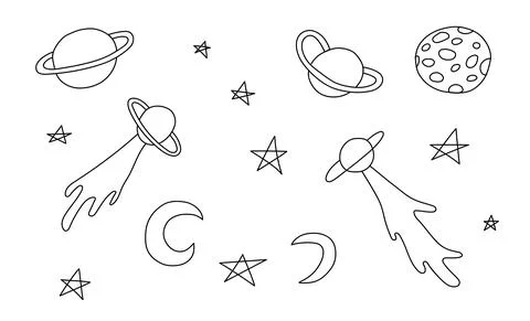 Astronomical or celestial objects. Heavenly bodies in space. Illustrazione stock