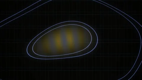 Astronomical rings orbiting celestial body. Stock Footage 335505242