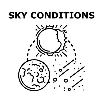 Astronomical sky conditions concept vector illustration Stock Illustration