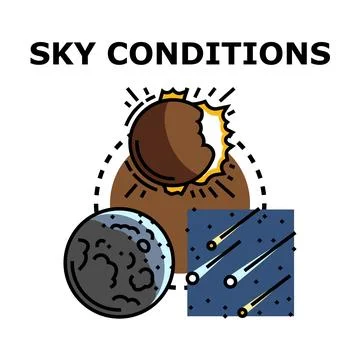 Astronomical sky conditions concept vector illustration Stock Illustration