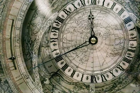 Astronomical table clock, 1720-1725 Foto stock
