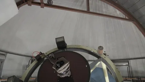 Astronomical telescope in observatory Stock Footage 100173307