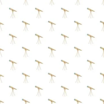 Astronomical telescope seamless pattern for science discovery Stock Illustration