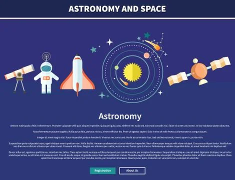 Astronomy and Space Web Page Design Stock Illustration