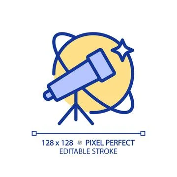 Astronomy and STEM pixel perfect RGB color icon Illustrazione stock