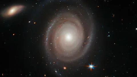 Astronomy background with spiral galaxy in outer space Video stock 154432401