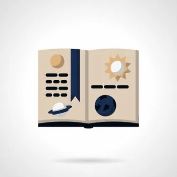 Astronomy book flat color vector icon Illustrazione stock