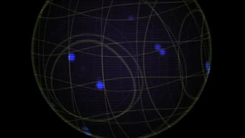 Astronomy celestial map with blue dots. Stock Footage 334863778