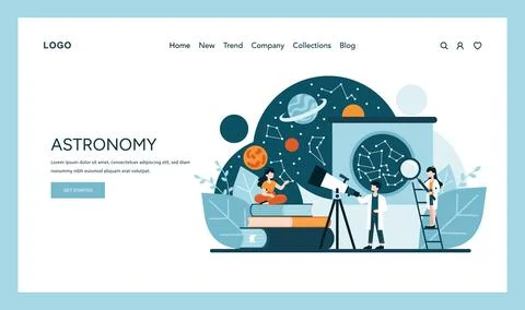 Astronomy enthusiasts explore beyond the sky Stock Illustration