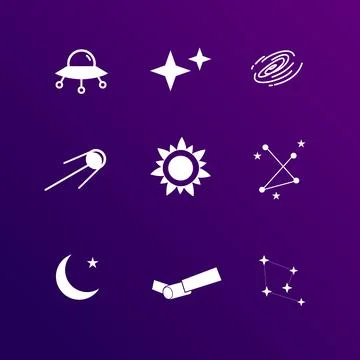 Astronomy icon set Stock Illustration