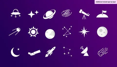 Astronomy icon set vector - aiduldesign184 Stock Illustration