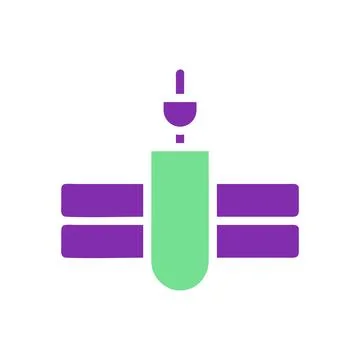 Astronomy icon solid purple green colour universe symbol perfect. Stock Illustration