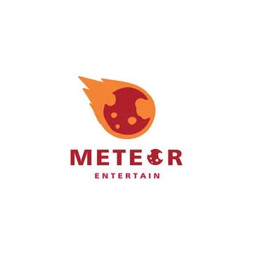 Astronomy logo vector icon illustration, meteor with distant fire Stock Illustration