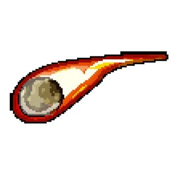 Astronomy meteor pixel art vector illustration Stock Illustration