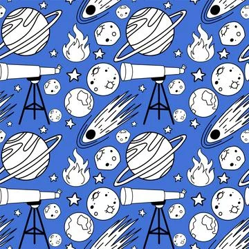 Astronomy Objects and Icons Vector Set Stock Illustration