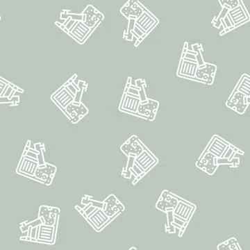 Astronomy online lesson line vector seamless pattern Stock Illustration