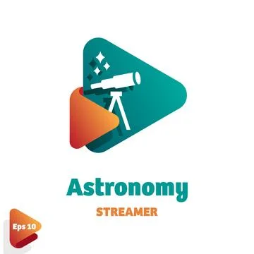 Astronomy Streamer Logo Stock Illustration