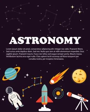 Astronomy study. Education and science layout concepts. Flat modern style. Stock Illustration