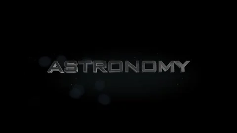 Astronomy title metal text on black alpha channel background Stock Footage 295905737