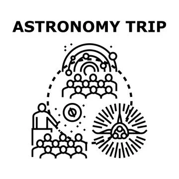 Astronomy trip concept presenting space exploration education Stock Illustration