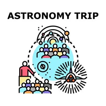 Astronomy trip concept presenting space exploration education Stock Illustration