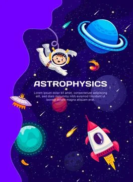 Astrophysics galaxy space planets, comets, stars Stock Illustration