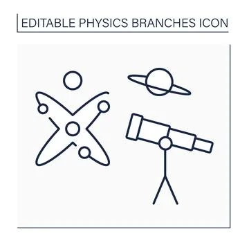 Astrophysics line icon Stock Illustration