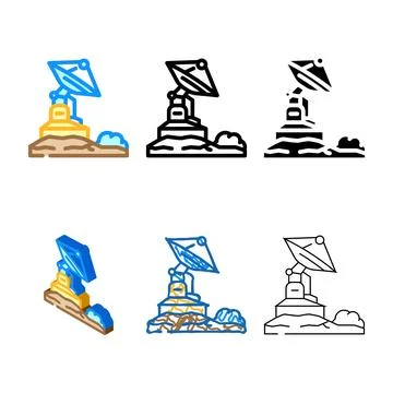 Astrophysics space exploration color variants icon vector Stock Illustration