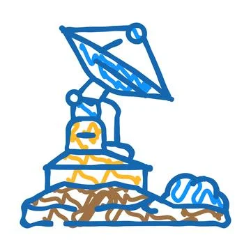 Astrophysics space exploration icon doodle illustration Stock Illustration