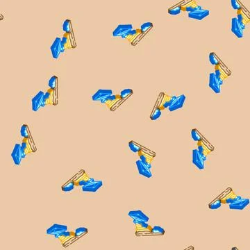 Astrophysics space exploration isometric icon seamless pattern Stock Illustration