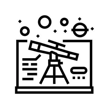 Astrophysics space exploration line icon vector illustration Stock Illustration
