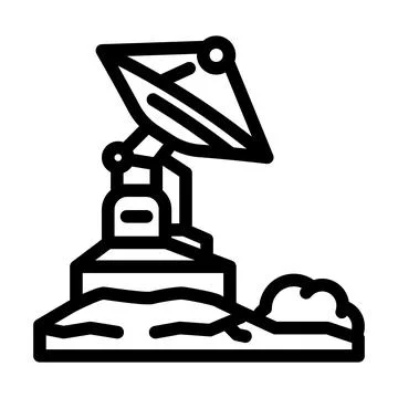 Astrophysics space exploration line icon vector illustration Stock Illustration