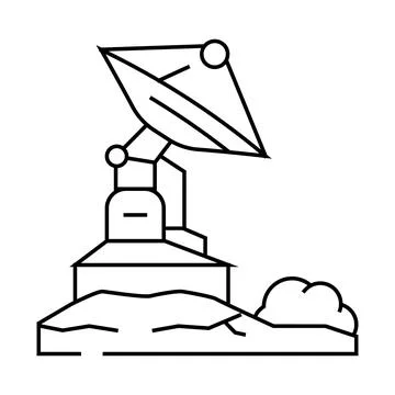 Astrophysics space exploration line icon vector illustration Stock Illustration
