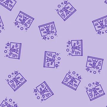 Astrophysics space exploration line seamless pattern Stock Illustration