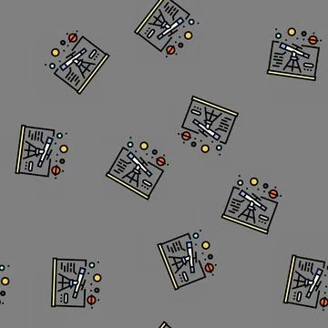 Astrophysics space exploration vector seamless pattern Illustrazione stock