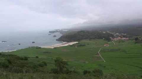 Asturias cloudy coast 60 Stock Footage 24671184