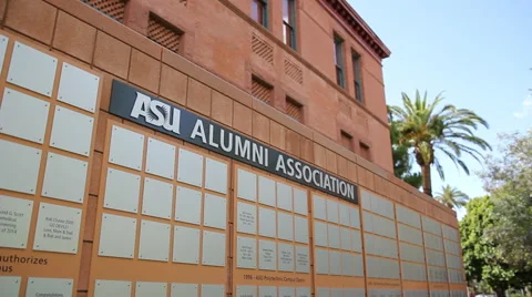 ASU Old Main Alumni Association Signs - Background Stock Footage 50524643