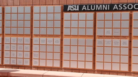 ASU Old Main Alumni Association Signs - Pan Shot Stock Footage 50525037