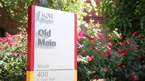 ASU Old Main Building &amp; Sign Stock Footage 50523569