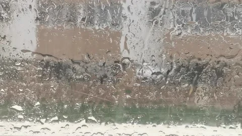 Asummer rain from a balcony Stock Footage 140273667